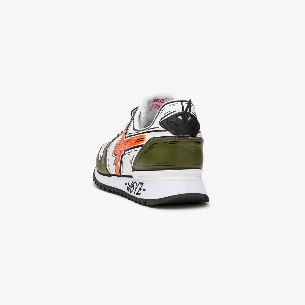 Basket W6YZ Green/White/Orange Homme | ZBU-56955716